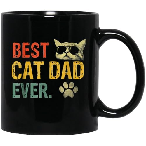 Vintage Best Cat Dad Ever Cat Daddy Ceramic Coffee Mug