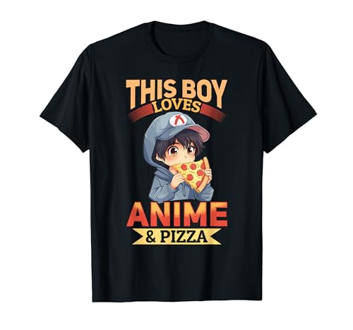 Anime Pizza Otaku Manga Este chico ama Anime & Pizza Camiseta