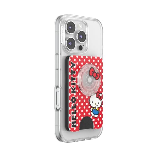 Image of PopSockets Phone Wallet for MagSafe, Phone Card Holder with Grip, Hello Kitty - Classic Hello Kitty