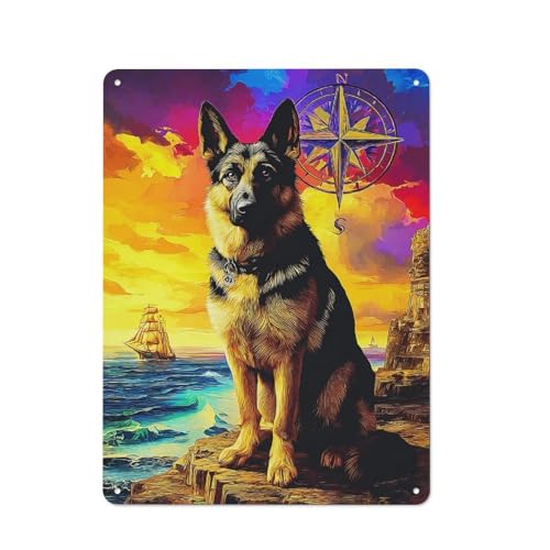 lbbgood Oceanic Journey Companion Plaque Métallique, Facile À Accrocher Pour Cuisine Campagne, Mur De Véranda Ou Buanderie, 40x30cm