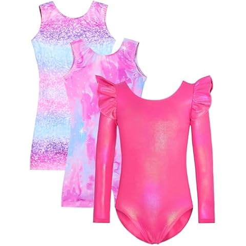 Nymphperi Bundle of Rose Pink Girls Gymnastics Leotards Size 2t 3t Cover