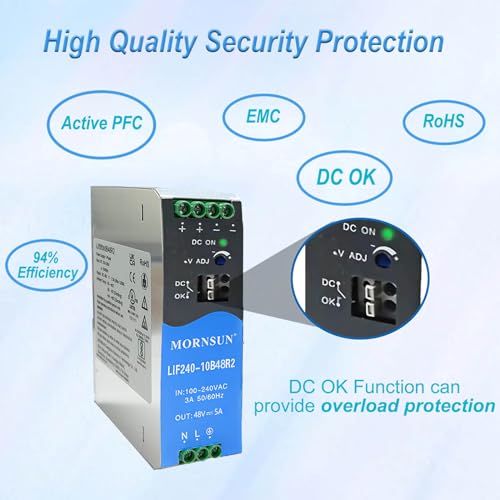 Industrial 8 Port Switch with 48V Din Rail Power Supply miniatura 6