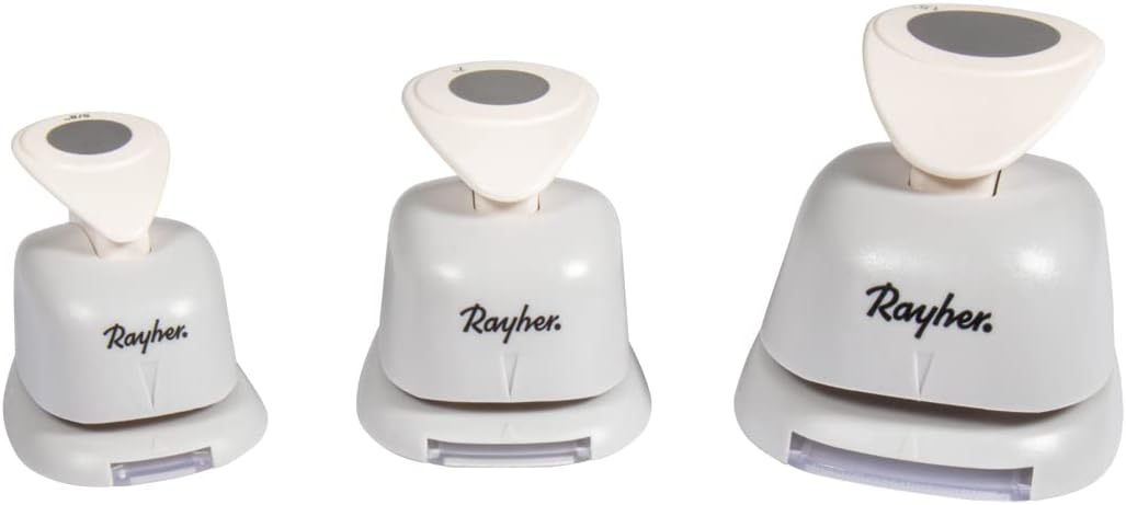 Rayher Circle Craft Punch Set for Card Making and Scrapbooking, Various Sizes, 69261000