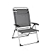 Produktbild greemotion Klappsessel Usedom silber, Gartenstuhl mit verstellbarer Rückenlehne, schnelltrocknender Campingstuhl zusammenklappbar, Gartensessel aus Aluminium und 2x1 Textilene inkl. Kissen, Maße: ca. 71 x 71,5 x 112 cm