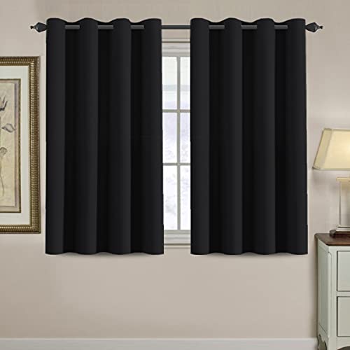 Image of H.VERSAILTEX Blackout Curtain for Living Room Thermal Insulated Window Treatment Curtain Extra Long 45 inch Length Energy Saving Solid Grommet Top Blackout Drape, One Panel,Jet Black