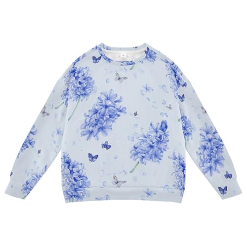 JUNZAN Safari Hyacinths Silver Kids Girls Sweatshirt Hoodie Crewneck Sweatshirts for Boys Party 4T