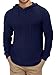 TUREFACE Mens Drawstring Hooded Sweaters Blue Long Sleeve Casual Sweatshirt Pullover 2025 Fashion Hoodies Sweater