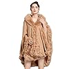 Elegant-Faux-Fox-Fur-Collar-Knitted-Cardigan-Shawl-Bride-Wedding-Party-Shawl-Cloak-Coat Elegant Faux Fox Fur Collar Knitted Cardigan Shawl Bride Wedding Party Shawl Cloak Coat