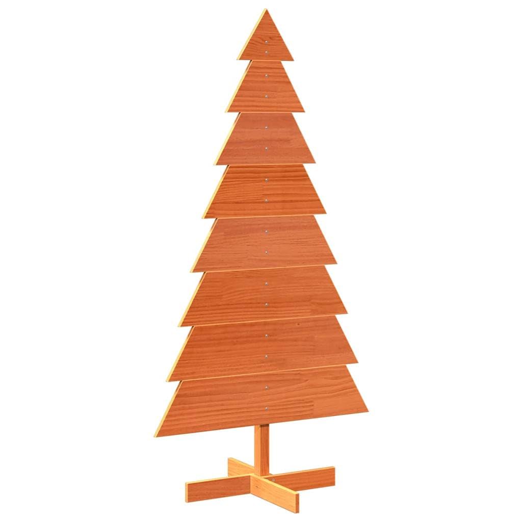 vidaXL Árbol Navidad de Adorno Madera Maciza Pino marrón Cera 150 cm, decoración del árbol de Navidad de Madera, árbol Decorativo de Madera, decoración del árbol de Madera