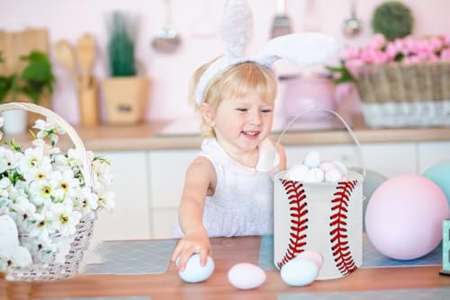 Image of ESSME Kids Basket for Baseball Decor, Boys Baskets, Easter Gifts for Girls and Boys, Easter Basket Empty (Baseball)