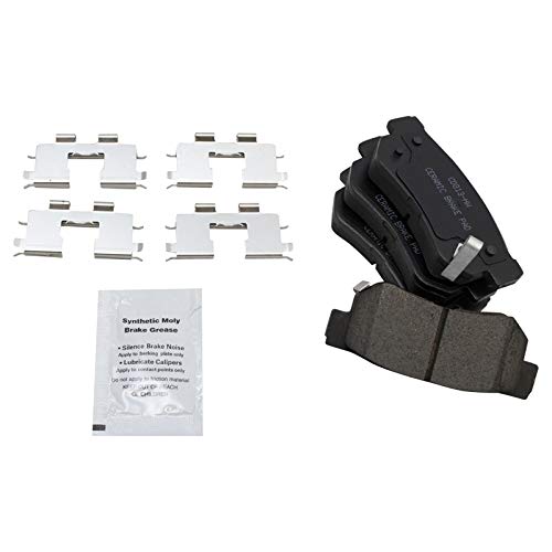 Image of TRQ Rear Brake Pad and Rotor Set Ceramic Rotors Parking Shoe Compatible with 2006-2009 Hyundai Azera