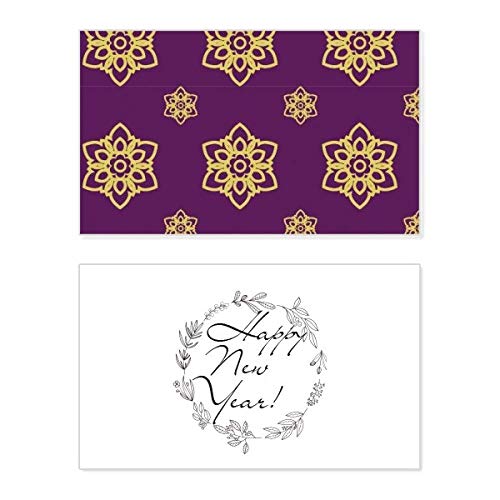 Elegante tarjeta de Año Nuevo: alta calidad de diseño tailandés decorativo morado y oro