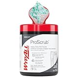 WypAll PowerClean ProScrub Heavy Duty Wet Towels (58310), Dual Action Cleaning, Large 9.5' x 12' Wipes, Canister Included (8 Canisters of 50 Sheets, 400 Sheet Total)
