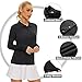 Women's Golf Shirt Long Sleeve Polo Shirt UPF50+ Sun Protection Moisture Wicking Quick Dry Golf Polo Shirt（Black,S