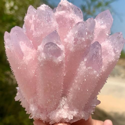 Stone Rose Quartz Crystal Cluster Home Office Aquarius Decor Gift(600-700g) Gemstone Stone