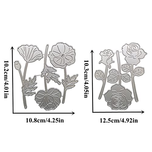 Die Cuts for Card Making Flower Leaf Cutting Dies Stencils for Paper Crafting/Scrapbooking/Embossing/Photo Album Decor/DIY Craft/Gift (Set 2)…