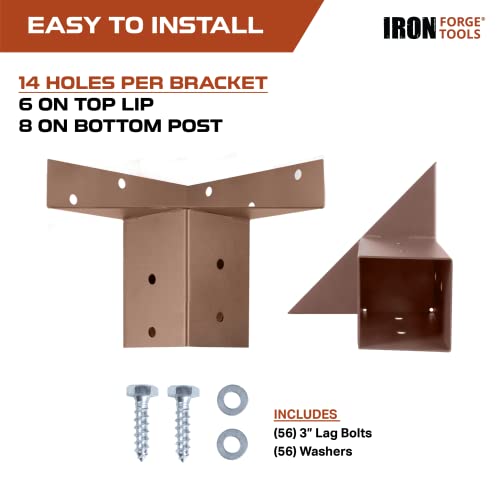 Image of Deer Stand Brackets, 4x4 Powder Coated Steel Elevator Brackets for Outdoor Hunting Platform, Elevated Deer Blinds, Tower Stands, Box Blinds & Treehouse, 4 Pack Includes Mounting Accessories