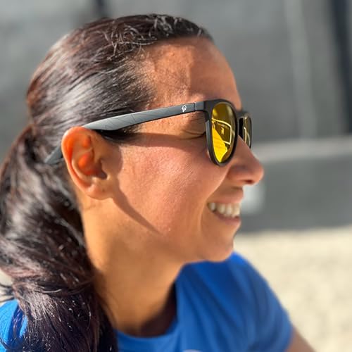 Óculos de Sol Polarizado Total Canasvieiras Proteção UV400 Masculino Feminino (Preto, Preto)