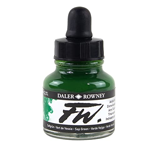 Image of Daler-Rowney FW Acrylic Ink Bottle (29.5ml, Sap Green-375)