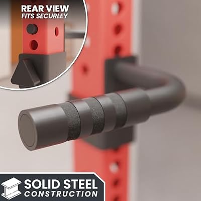 Synergee Dip Handles for Power and Squat Racks. Dip Stand Compatible with 2x2, 2x3, and 3x3 Racks. Dip Bars for Tricep Dips, Bodyweight Training, and Upper Body Workouts