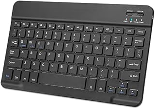 Bbata Wireless Keyboard Compatible with Amazon Fire HD 8/10 Tablet,Portable and Rechargeable 10 Inch Size Bluetooth Keyboard,Black