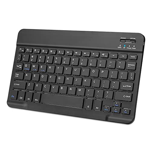 Bbata Wireless Keyboard Compatible with Amazon Fire HD 8/10 Tablet,Portable and Rechargeable 10 Inch Size Bluetooth Keyboard,Black 