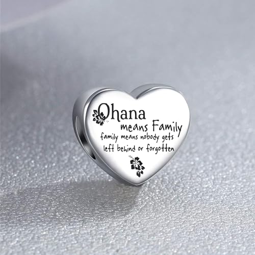 Love Heart Ohana Charm Fit for Pandora Charms Bracelets2