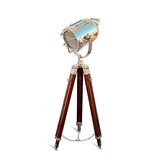 THORINSTRUMENTS (with device) Designer Nautical Spotlight Collectable Searchlight Spot Light Studio Tripod Floor Lamp Rustic Vintage Home Decor Gifts