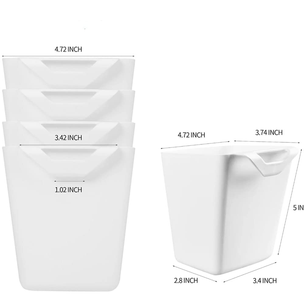 6 Pack Hanging Cup Holder, Rolling Cart Accessories Utility Cart Accessories Hanging Box Pencil Holder Storage Containers Cup Planter Hanging Buckets for Craft Supplies (White)