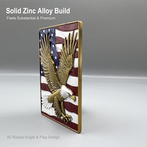 Imán decorativo de águila 3D con bandera americana miniatura 3