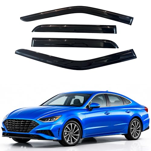 Image of IG Window Visors Fit for 2020-2026 Hyundai Sonata, Out-Channel Rain Guards Vent Wind Deflectors 4PC, Car Accessories for 20-26 Sonata