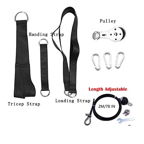 ANMKOT Fitness Pulley System, DIY Pulley Cable Machine Attachment System Hand Strength Training Home Gym Workout Equipment