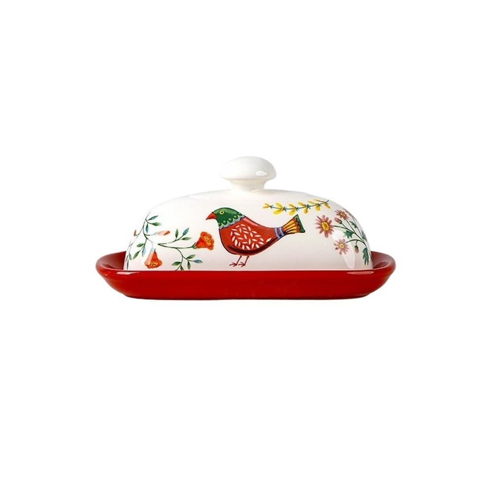 ZYYANSHOP Butter Dish Ceramic Butter Dish with Lid for Countertops Crisper with Airtight Container