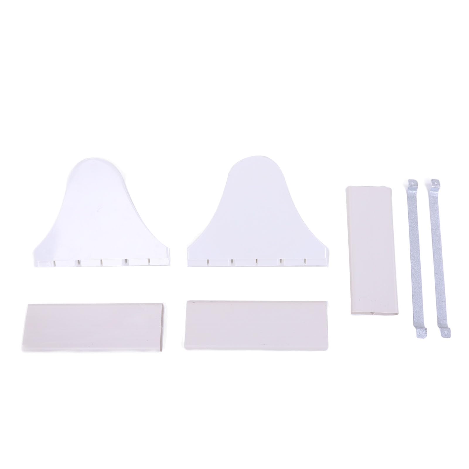 SEAFRONT Kit de Adaptador de Viga Transversal de Tubo de Ventilación de ABS, Conducto de Aire Redondo a Plano, 160mm con Secciones de Corte Ajustables para Derivación de Viga, sin Taladro