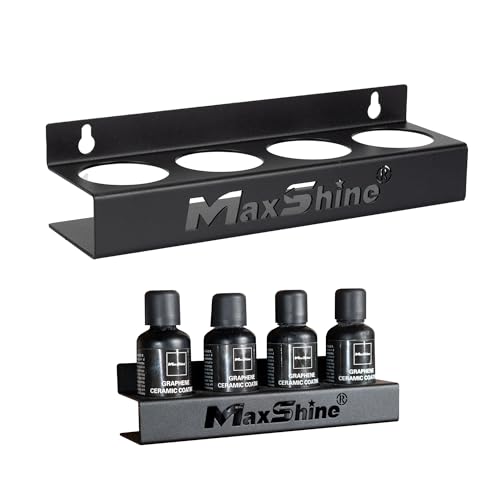 Maxshine Universal Detailing Ceramic Coating Holder - Holds 4 Bottles (50-100ml), Sturdy & Lightweight Organizer, Easy Wall Mounting, Premium Auto Detailing Accessories for Garage & Mobile Use