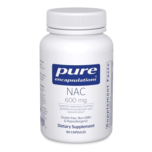 Pure Encapsulations NAC 600 mg - N-Acetyl Cysteine NAC Supplement for Lung Health & Immune Support, Liver Support & Antioxidants* - with Freeform N-Acetyl-L-Cysteine - 90 Capsules