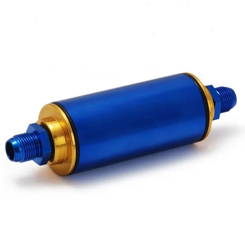 Filtro Carburante Filtro benzina in linea universale per carburante in alluminio da 100 micron 8,6 mm per bagagliaio per auto EP-OF 86 Filtro Gasolio(AN8 BLUE)