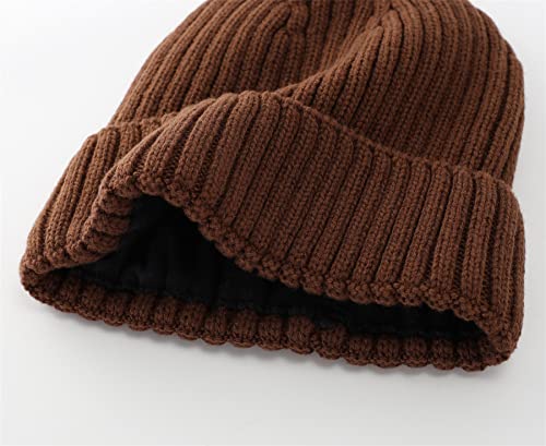 Image of Connectyle Fleece Lined Cuffed Beanie Hat for Men Women Knitted Winter Wool Beanies Skull Cap Warm Watch Hat