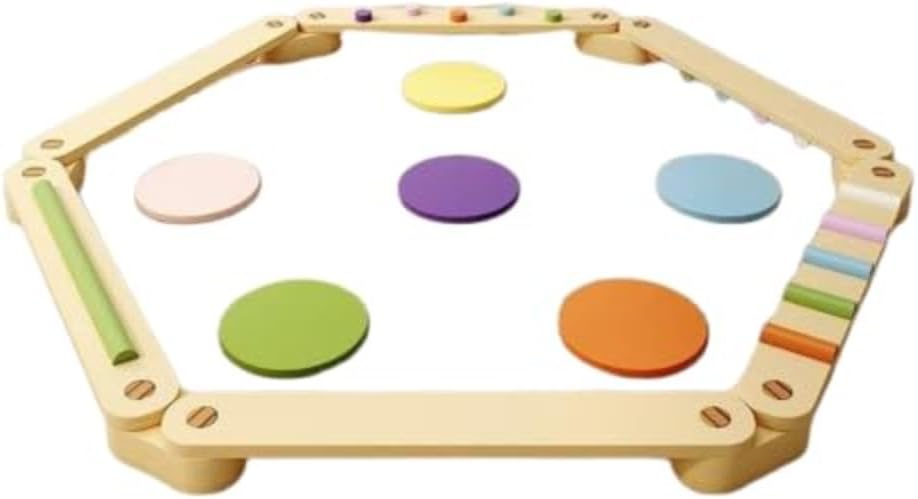 Montessori Wooden Balance Beam for Kids | Colorful Stepping Stones & Obstacle Course Toy | Gymnastics Adventure Balance Toy for Children | Educational Outdoor & Indoor Play Set for Ages 6+