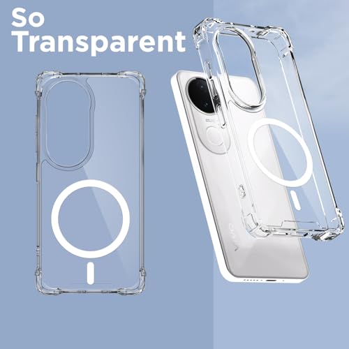 Image of Amazon Basics Back Cover for Vivo T4R 5G / Vivo V50e 5G / Vivo V50 5G Mag-Safe Shockproof PC + TPU Protective Case Magnetic Support Bumper Case (Transparent Mag-Safe)