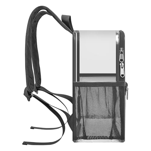 Image of Oraben Clear Backpack for Stadium Events Stadium Backpack 12x6x12 Clear Bag | 0.4mm Thick PVC, Durable Material,2 Side Pockets,Great for Park, Festivals, Sporting Events and Daily Use