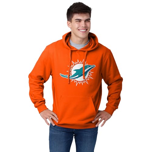 FOCO Miami Dolphins NFL Mens Solid Team Logo Hoodie - L