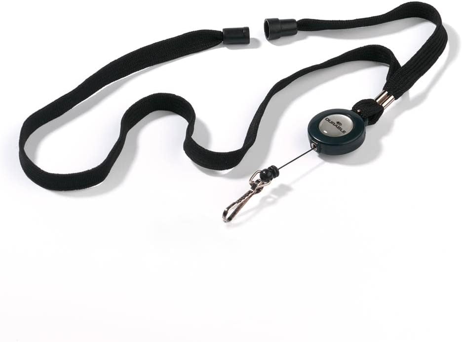 DurableLanyard with Safety Release and Retractable Spring Hook | Pack of 1 | Black | Perfect for Events, Exhibitions, Offices, etc.