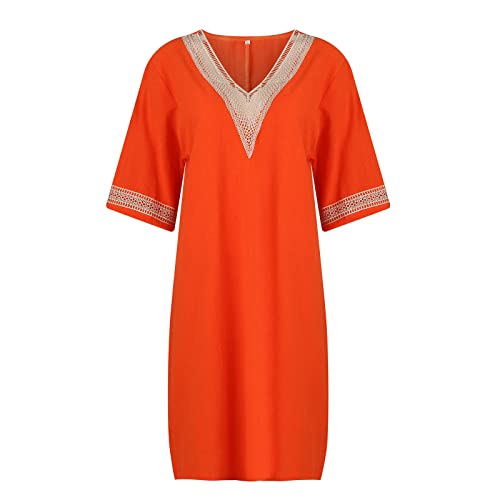 OIOLOYJM Plus Size Summer Dresses for Women 2025 Plus Size Dresses for Curvy Women 3/4 Sleeve Casual Boho Kaftan Dresses