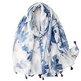 MAZELIKEHOOD Foulard Femme Imprimé Écharpe Legère en Viscose Accessoire Mode Printemps Été Foulard Grand Format pour Femmes Filles