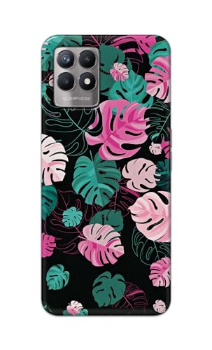 Image of Printed Hard Back Cover for Realme Narzo 50 4G Back Cover (Seamless Leaves) -190724(EA)