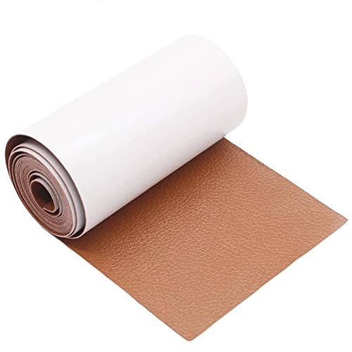 Parches de reparación de piel, 4 x 65 pulgadas, cinta autoadhesiva para reparación de cuero, parches de cuero para sofá, asientos de coche, bolsos, chaquetas, parches de primeros auxilios (chocolate) Cover