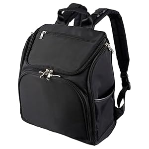 Hakuba (Amazon.co.jp Exclusive) HAKUBA Mother’s Bag, Large AmzmTHL, Large Capacity, 4 Piece Set with Tote Bag, Diaper Change Sheet, Mesh Pouch, Mama Bag, Backpack, Thermal Function, Water Repellent Fabric, Stroller Strap Included, Lightweight, Black