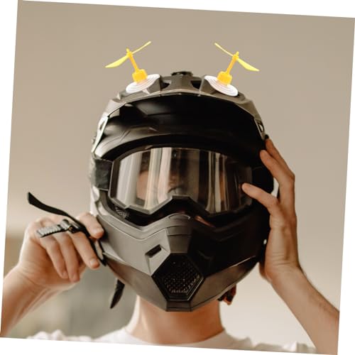 Adorno de libélula amarilla para casco con varilla de PP anticaídas 3