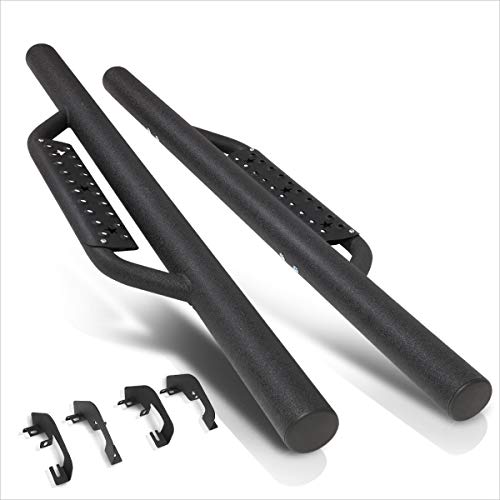 3 Inch Black Round Tube Nerf Step Bars Side Steps W/Drop Steps Pads Compatible With Silverado Sierra Regular Cab 07-19 #TOP1